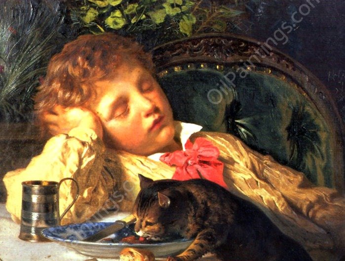 An Opportune Moment by Sophie Anderson - Hand-Painted Oil Painting Reproduction