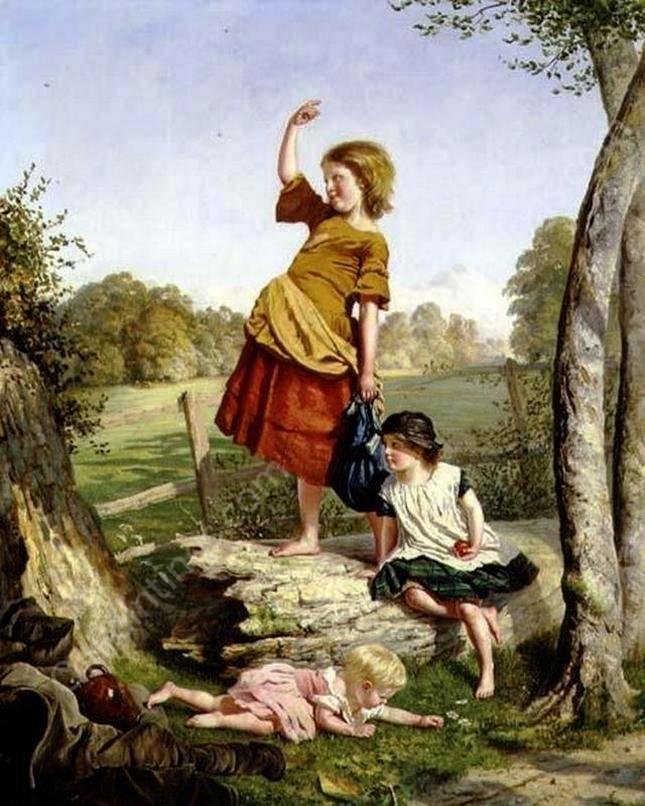 Dinner by Sophie Anderson - Hand-Painted Oil Painting Reproduction