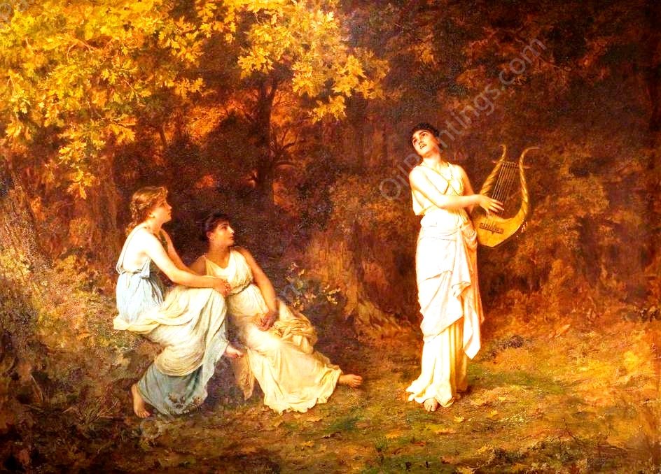 The Song by Sophie Anderson - Hand-Painted Oil Painting Reproduction