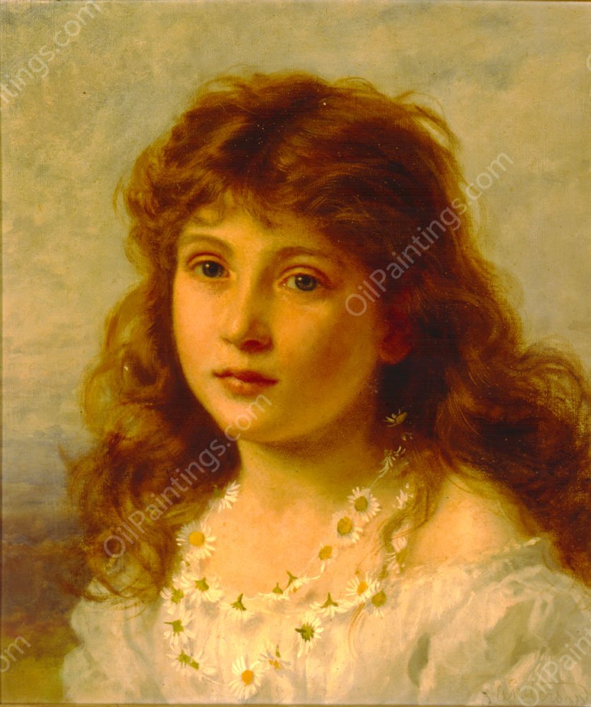 Young Girl by Sophie Anderson - Hand-Painted Oil Painting Reproduction