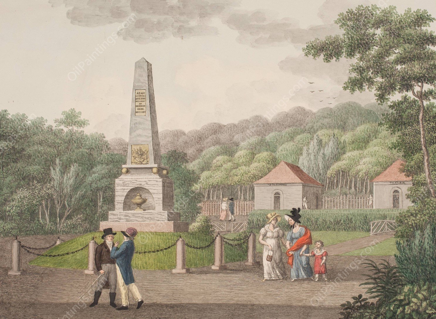 Frederikskilde ved Allborg  by Soren L. Lange - Hand-Painted Oil Painting Reproduction