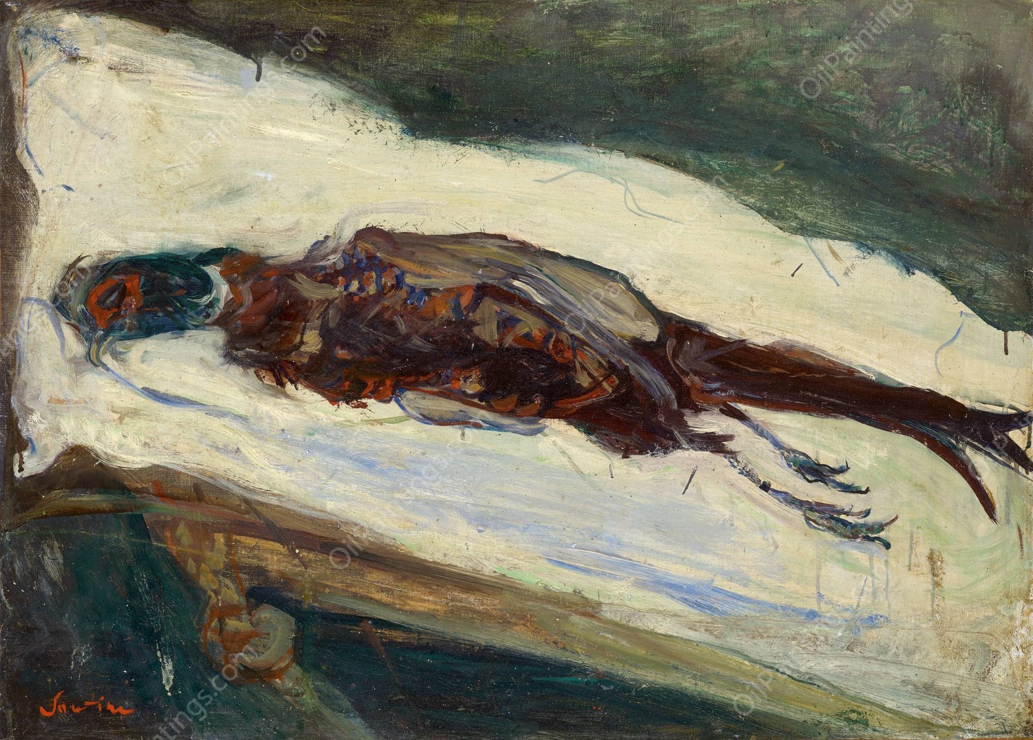 Dead Pheasant  by Chaim Soutine - Hand-Painted Oil Painting Reproduction