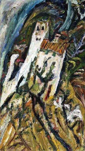 Landscape with White Building by Chaim Soutine - Hand-Painted Oil Painting Reproduction
