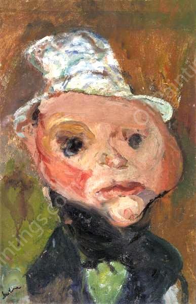 The White Hat by Chaim Soutine - Hand-Painted Oil Painting Reproduction