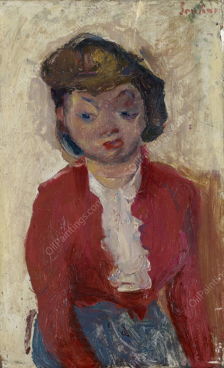 Young English Woman  by Chaim Soutine - Hand-Painted Oil Painting Reproduction