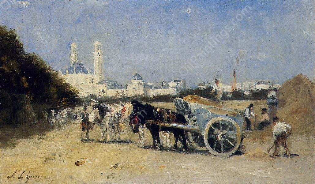 Laborers, Trocadero by Stanislas Lepine - Hand-Painted Oil Painting Reproduction