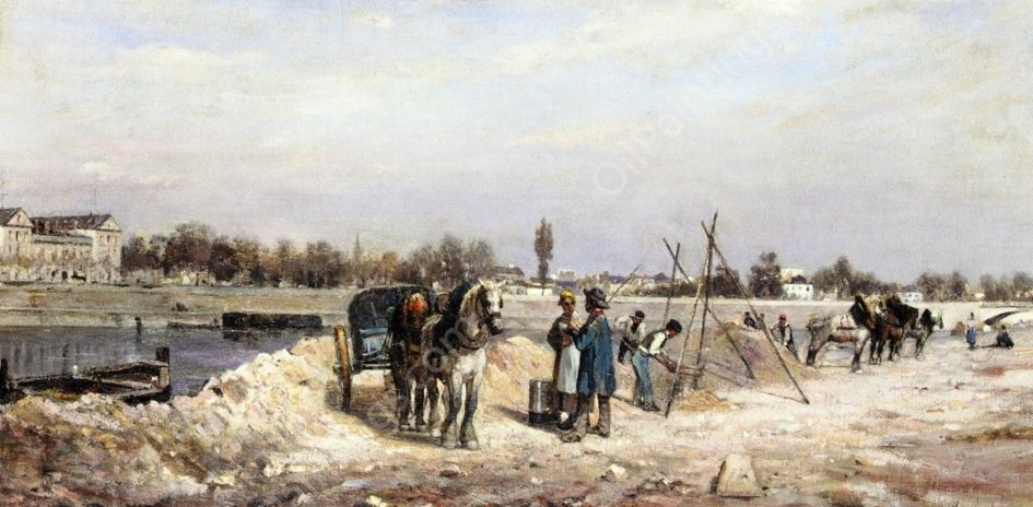 The Seine at Sevres by Stanislas Lepine - Hand-Painted Oil Painting Reproduction