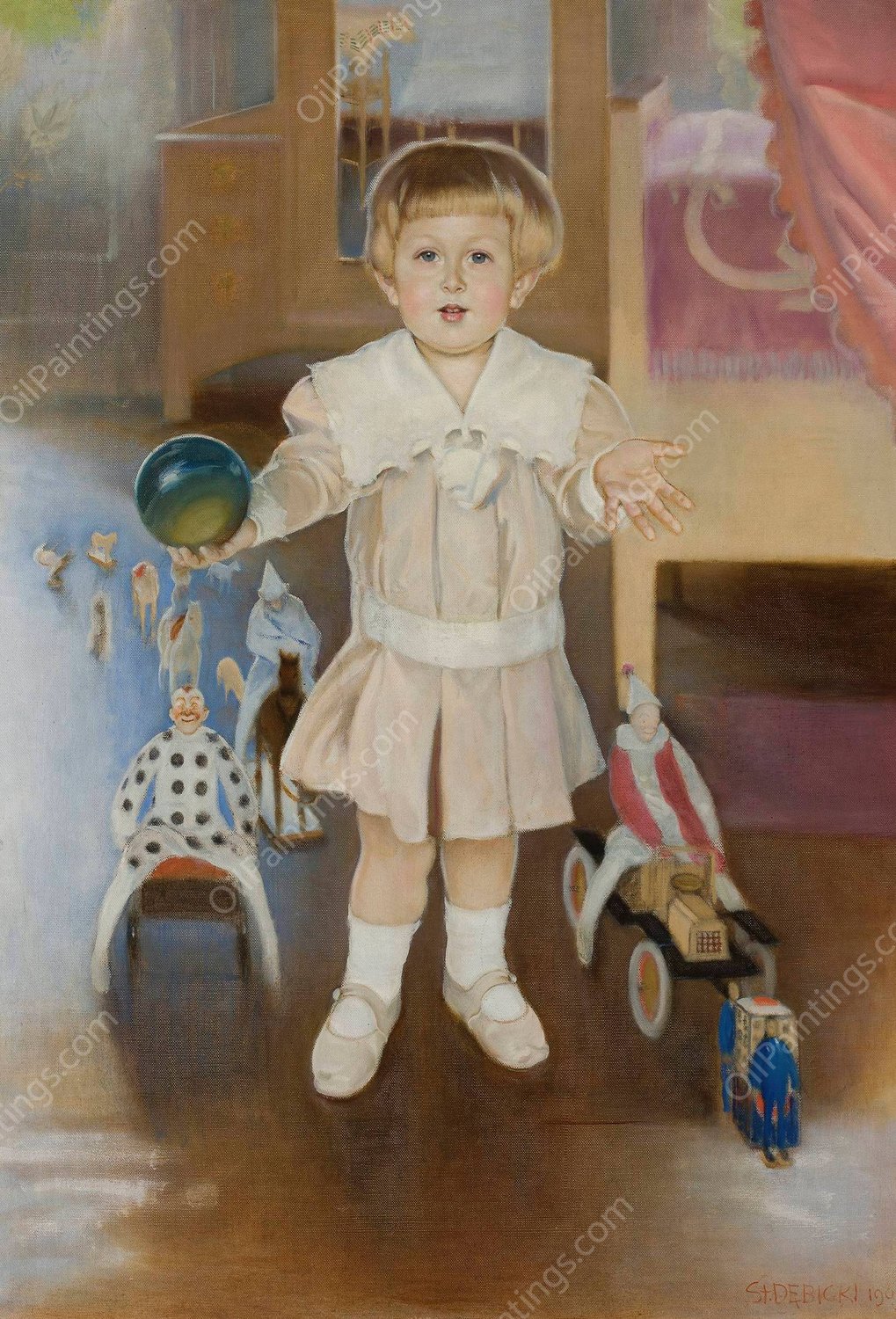 Portrait of Adam Gubrynowicz  by Stanislaw Debicki - Hand-Painted Oil Painting Reproduction