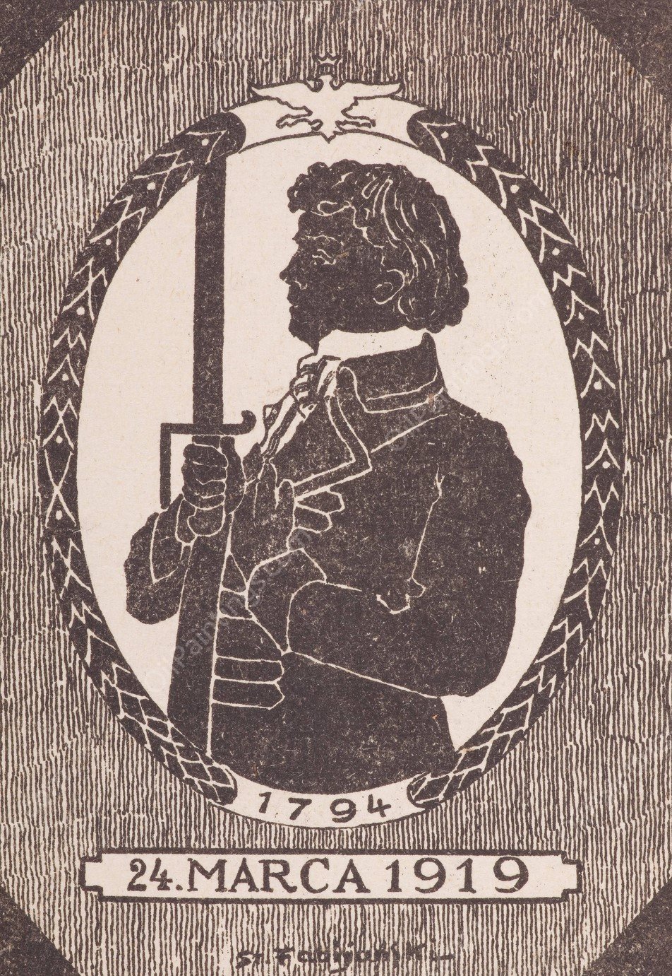 Paper collector's badges of the 125 anniversary of the oath of Tadeusz KoSciuszko on the Market Square in Krakow  by Stanislaw Fabijanski - Hand-Painted Oil Painting Reproduction