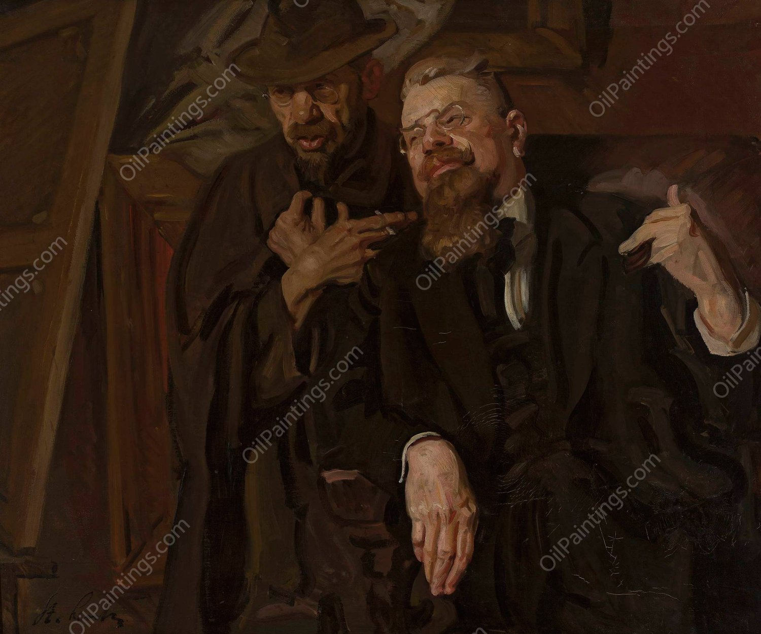 Discussion  by Stanislaw Lentz - Hand-Painted Oil Painting Reproduction