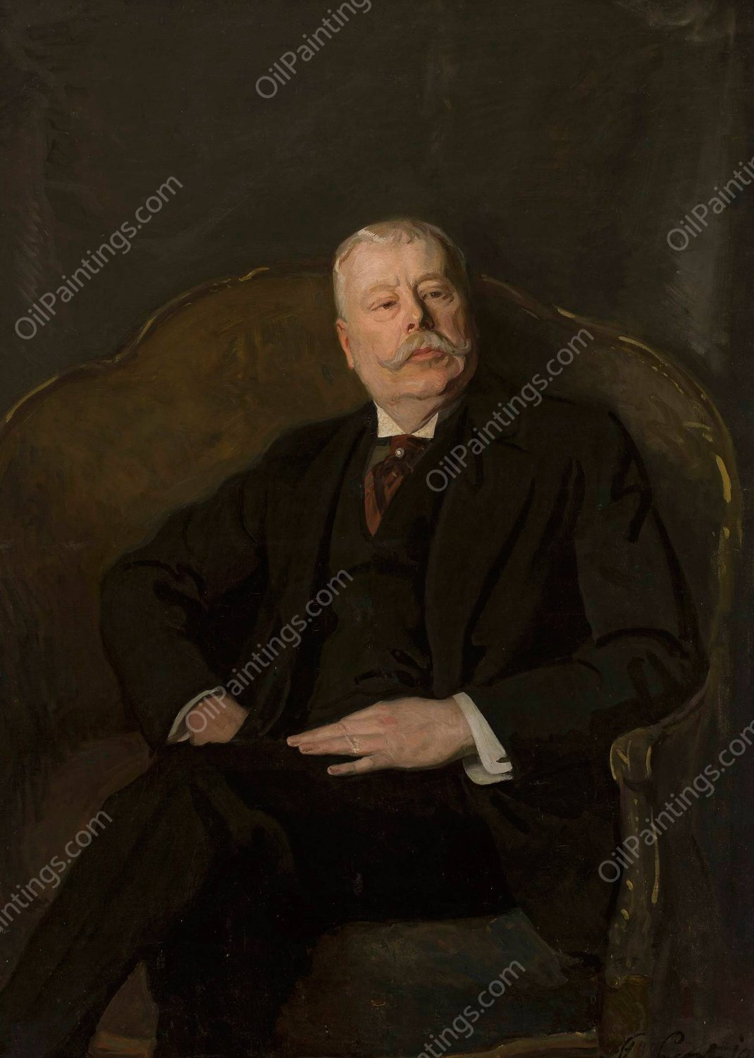 Portrait of Czeslaw Hornowski  by Stanislaw Lentz - Hand-Painted Oil Painting Reproduction