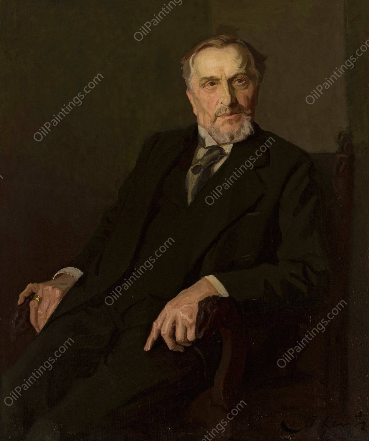 Portrait of Emil Albert Ferdynand Wedel  by Stanislaw Lentz - Hand-Painted Oil Painting Reproduction