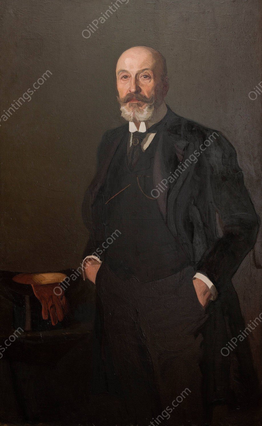 Portrait of Roman Narkiewicz-Jodko  by Stanislaw Lentz - Hand-Painted Oil Painting Reproduction