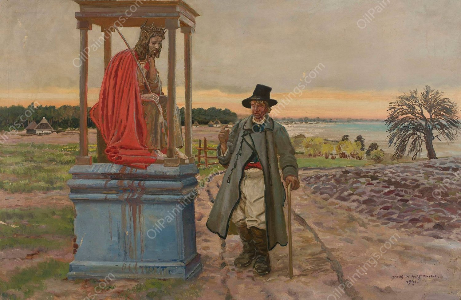 Merciful Christ  by Stanislaw Maslowski - Hand-Painted Oil Painting Reproduction