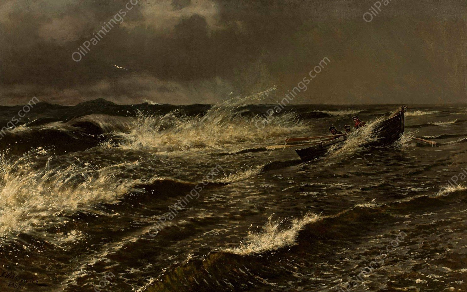 Baltic Sea near Palanga by Stanislaw Witkiewicz - Hand-Painted Oil Painting Reproduction