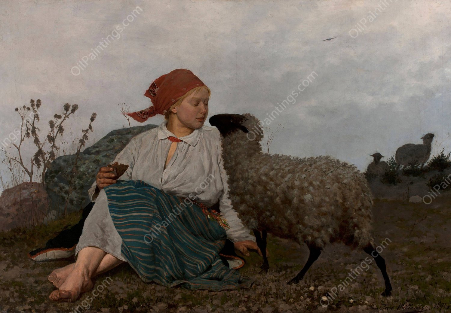 Pasture land by Stanislaw Witkiewicz - Hand-Painted Oil Painting Reproduction