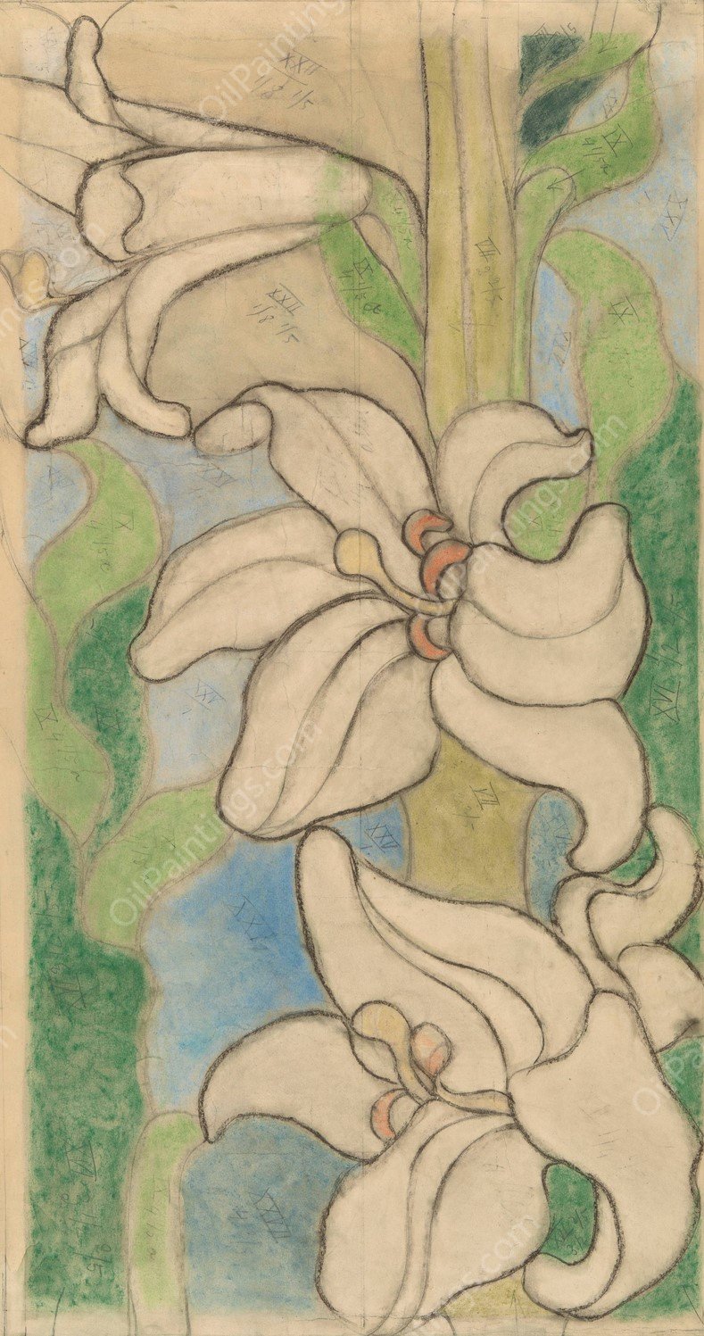 Blogoslawiona Salomea. Projekt witraza do koSciola Franciszkanow w Krakowie  by Stanislaw Wyspianski - Hand-Painted Oil Painting Reproduction