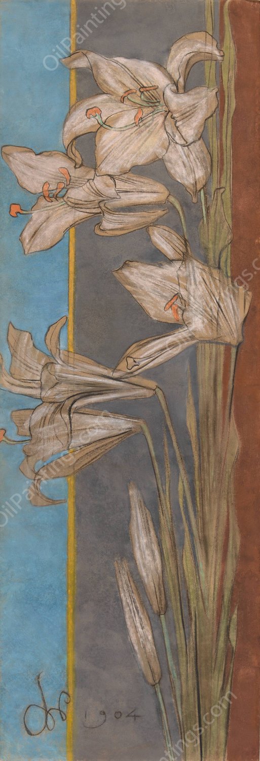 Lilie biale  by Stanislaw Wyspianski - Hand-Painted Oil Painting Reproduction