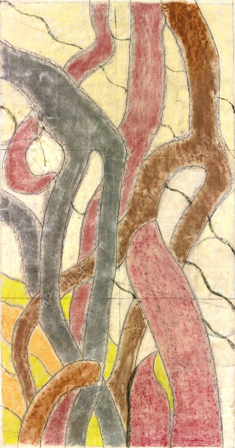 Swiety Franciszek. Projekt witraza do prezbiterium kosciola Franciszkanow w Krakowie  by Stanislaw Wyspianski - Hand-Painted Oil Painting Reproduction