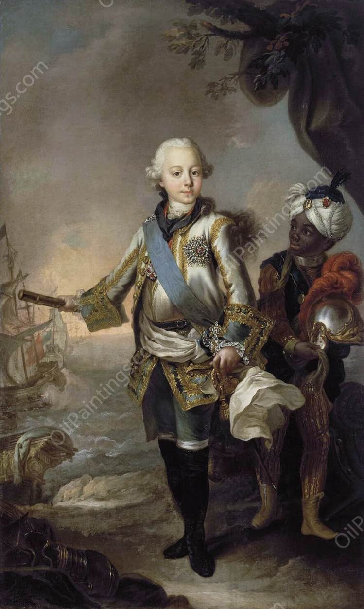 Portrait of Grand Duke Pavel Petrovich by Stefano Torelli - Hand-Painted Oil Painting Reproduction