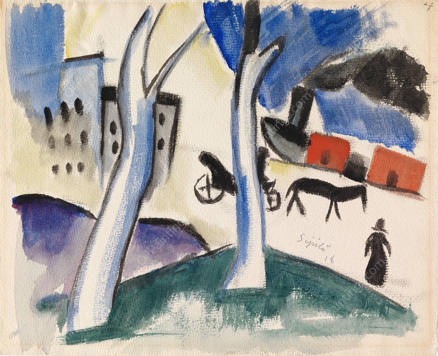 City View  by Sulho Sipila - Hand-Painted Oil Painting Reproduction