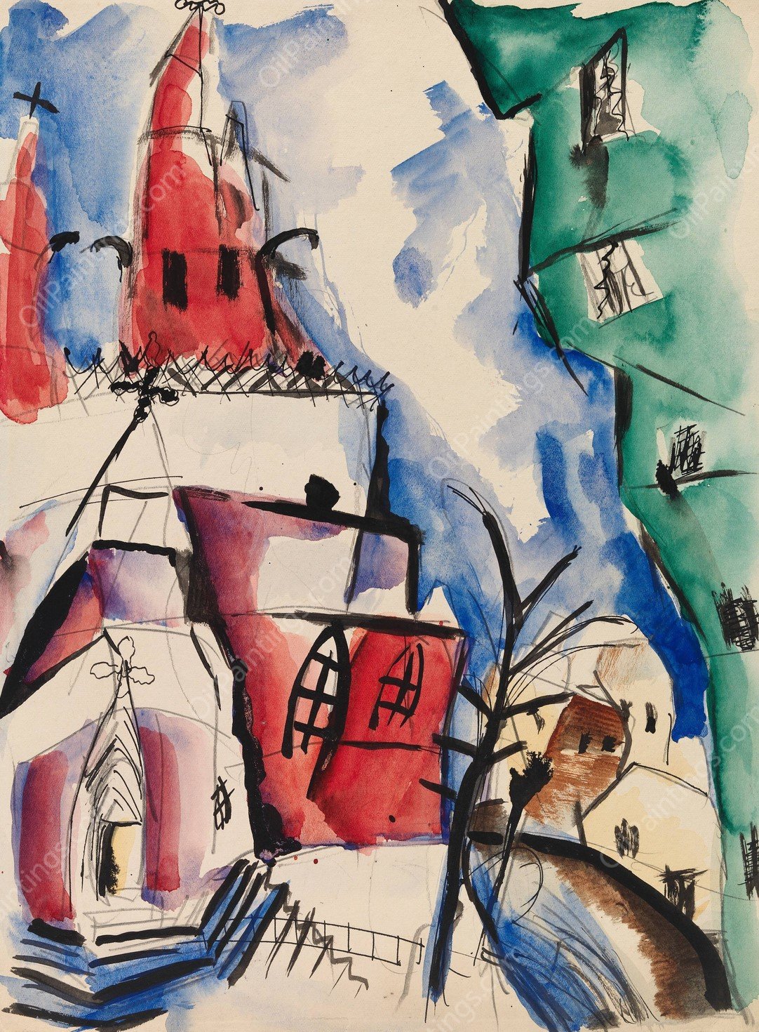 Kirkko  by Sulho Sipila - Hand-Painted Oil Painting Reproduction