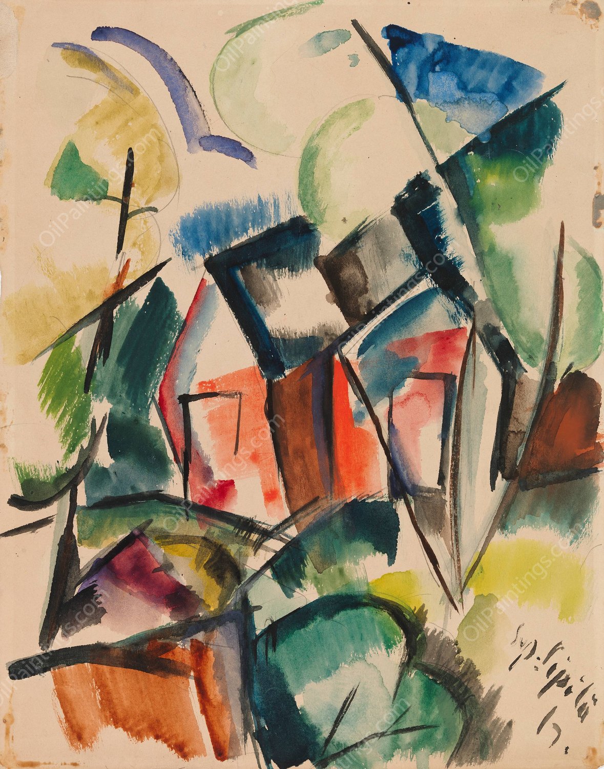 Mokki  by Sulho Sipila - Hand-Painted Oil Painting Reproduction