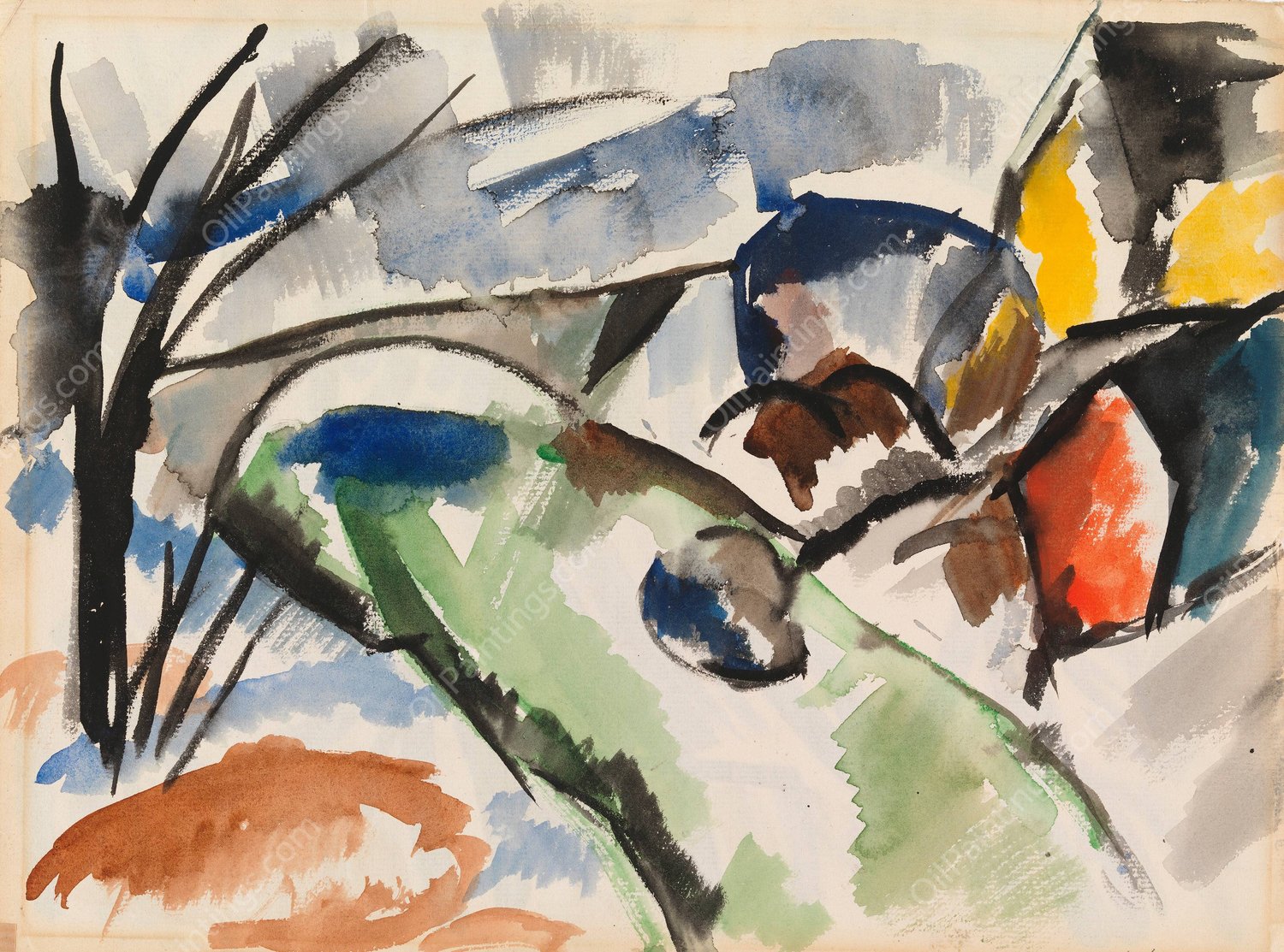 River Landscape  by Sulho Sipila - Hand-Painted Oil Painting Reproduction