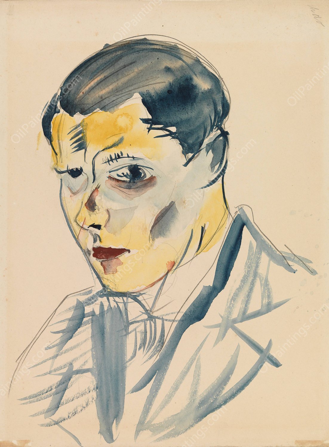 Self Portrait  by Sulho Sipila - Hand-Painted Oil Painting Reproduction