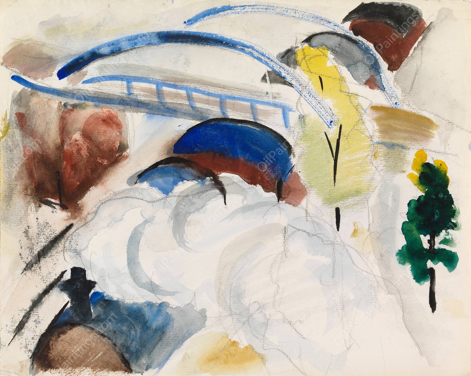 Train  by Sulho Sipila - Hand-Painted Oil Painting Reproduction