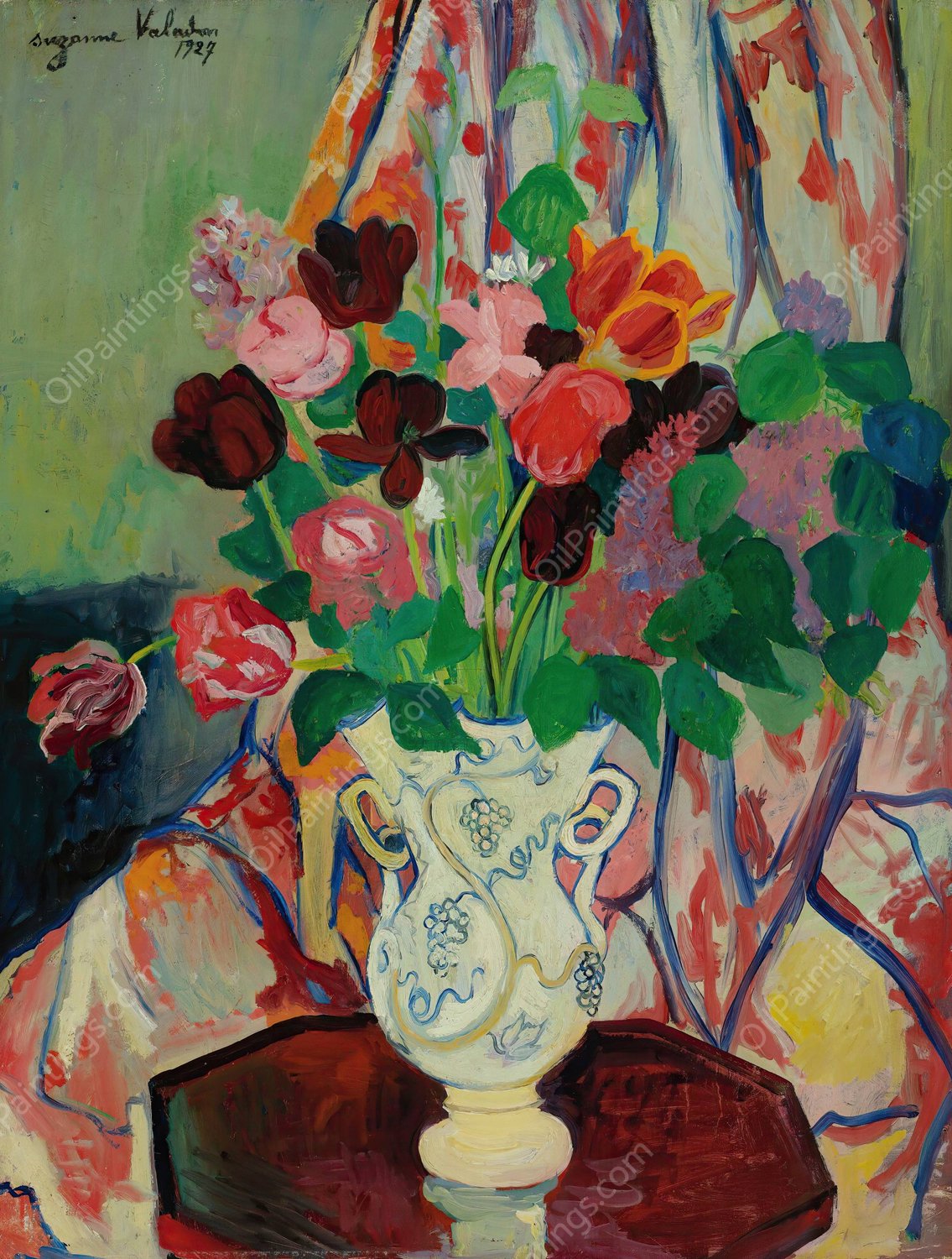Bouquet De Tulipes  by Suzanne Valadon - Hand-Painted Oil Painting Reproduction
