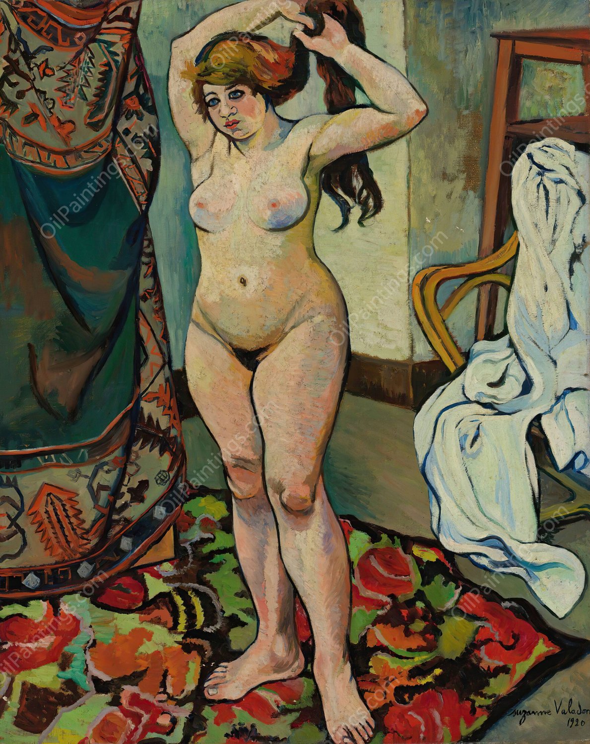 Gilbert Nue Se Coiffant  by Suzanne Valadon - Hand-Painted Oil Painting Reproduction