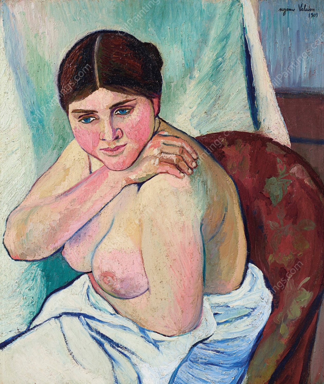 Juliette assise au fauteuil  by Suzanne Valadon - Hand-Painted Oil Painting Reproduction