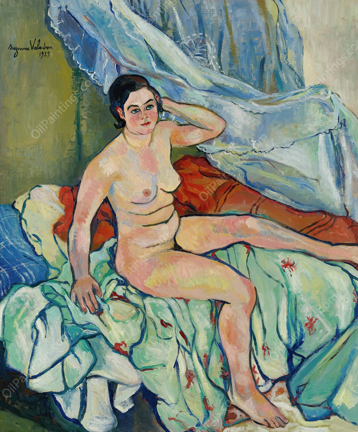 Nu Assis Au Bord D'un Lit  by Suzanne Valadon - Hand-Painted Oil Painting Reproduction