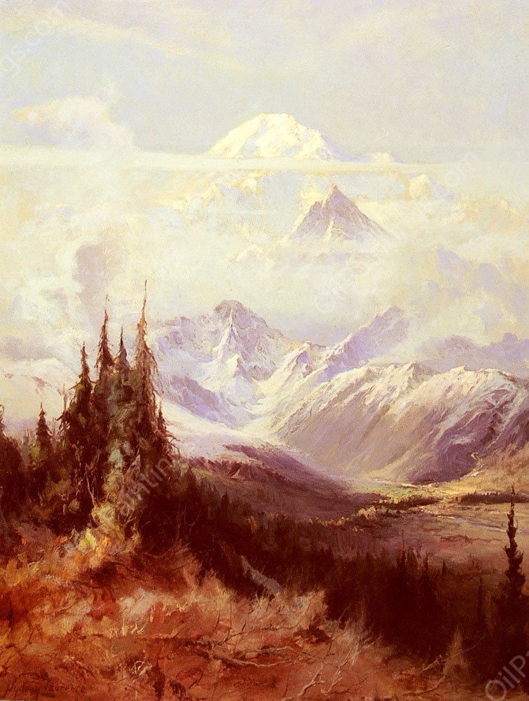 Mount McKinley In Mist by Sydney Laurence - Hand-Painted Oil Painting Reproduction