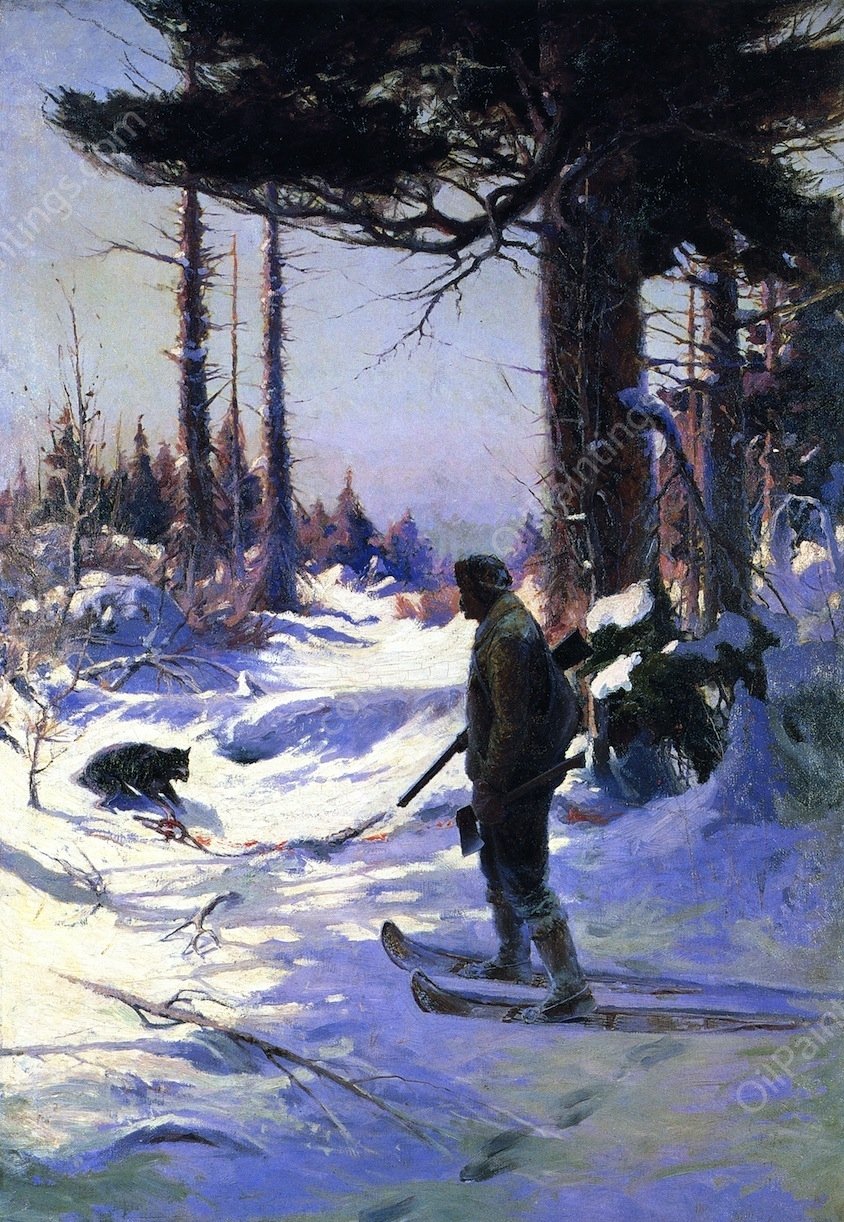 The Trapper by Sydney Laurence - Hand-Painted Oil Painting Reproduction