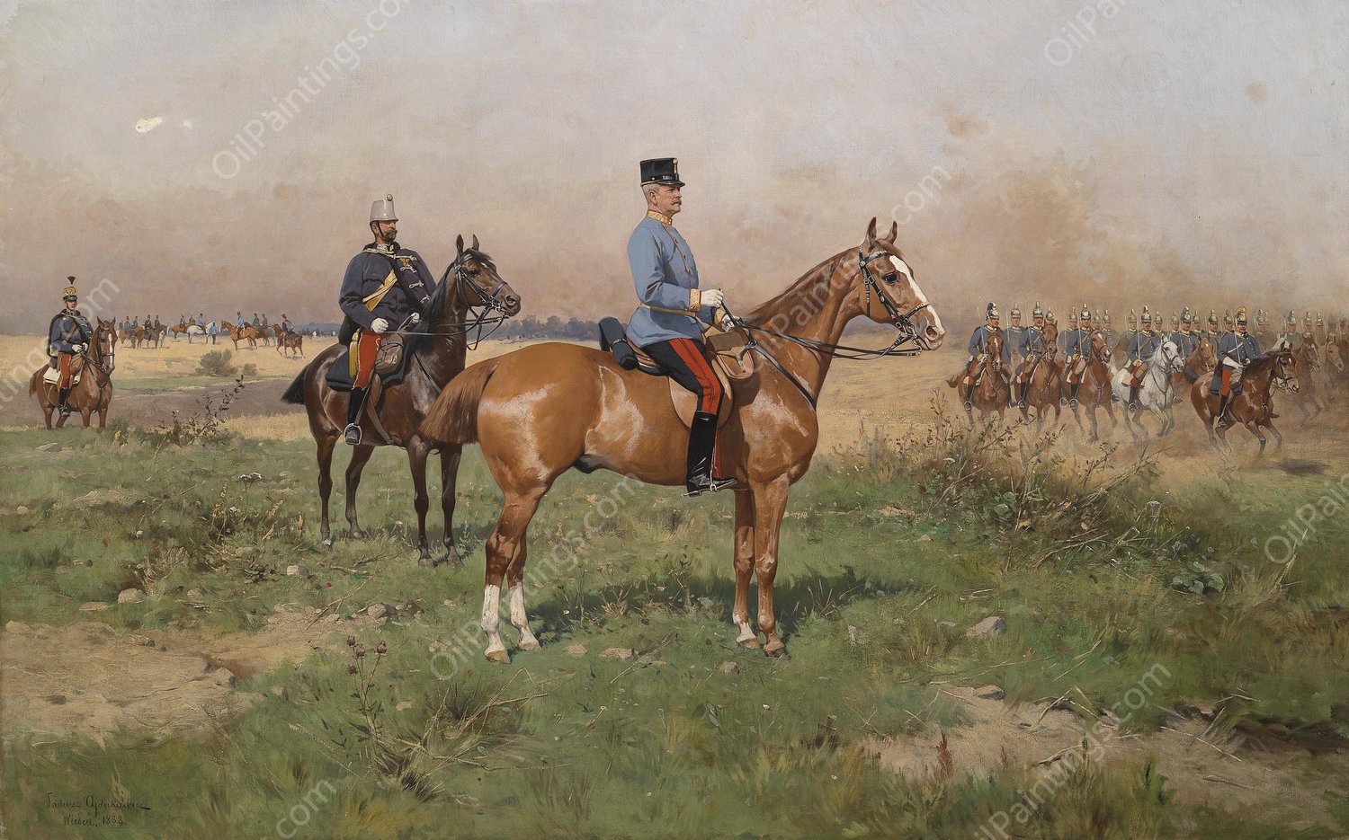 Leopold von Croy im ManOver by Tadeusz Ajdukiewicz - Hand-Painted Oil Painting Reproduction