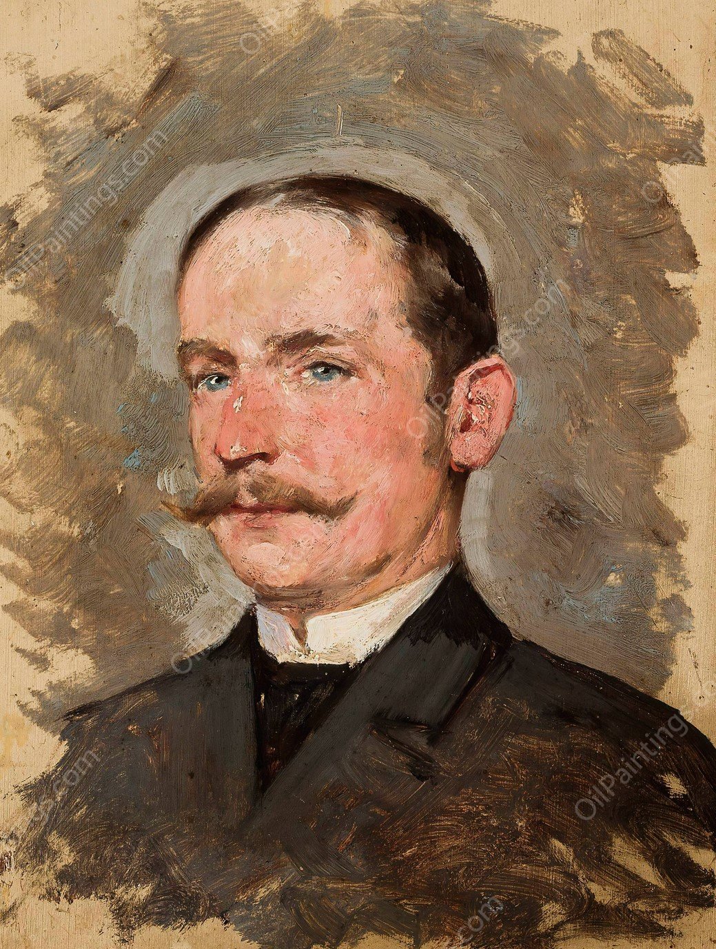 Portrait of a man  by Tadeusz Ajdukiewicz - Hand-Painted Oil Painting Reproduction