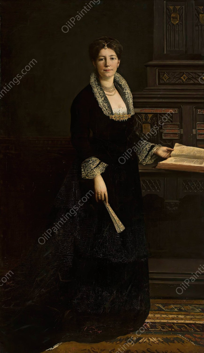 Portrait of a woman  by Tadeusz Ajdukiewicz - Hand-Painted Oil Painting Reproduction