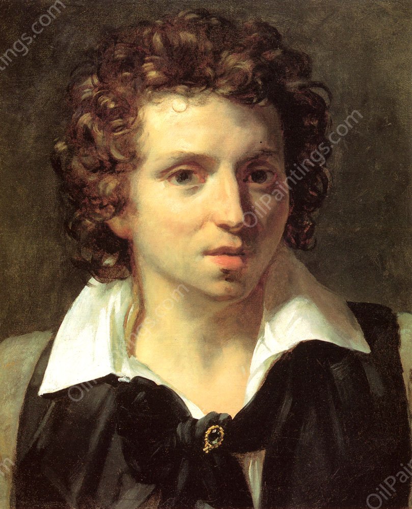 A Portrait of a Young Man by Theodore Gericault - Hand-Painted Oil Painting Reproduction