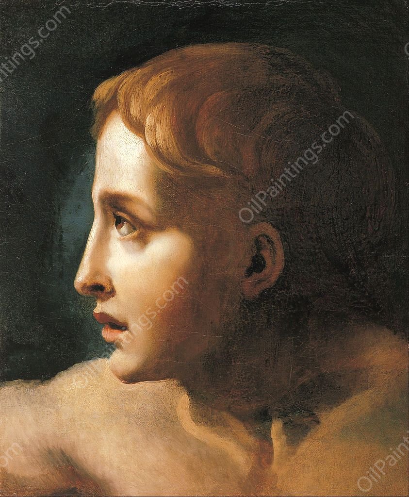 Head of a Youth by Theodore Gericault - Hand-Painted Oil Painting Reproduction