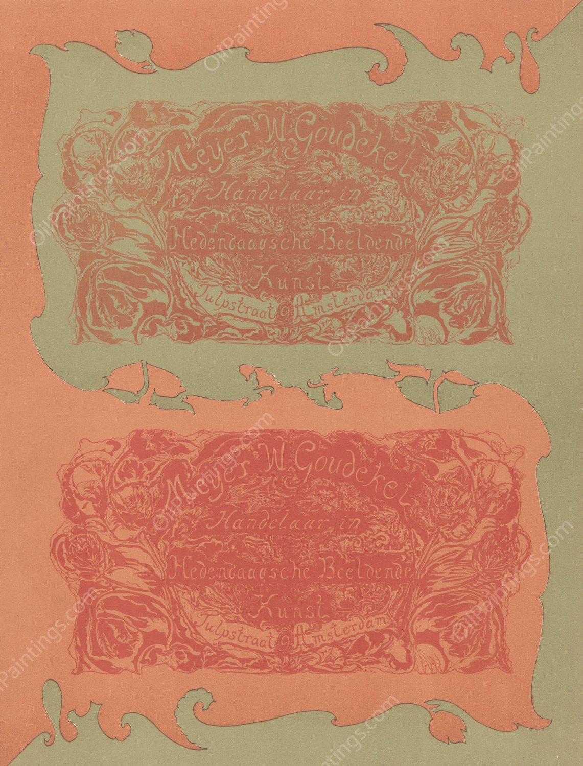 Advertentie van kunsthandelaar Meijer W. Goudeket  by Theo Colenbrander - Hand-Painted Oil Painting Reproduction