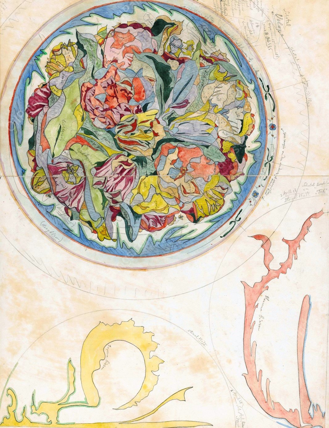 Drie ontwerpen voor aardewerkdecoratie voor schotel  by Theo Colenbrander - Hand-Painted Oil Painting Reproduction