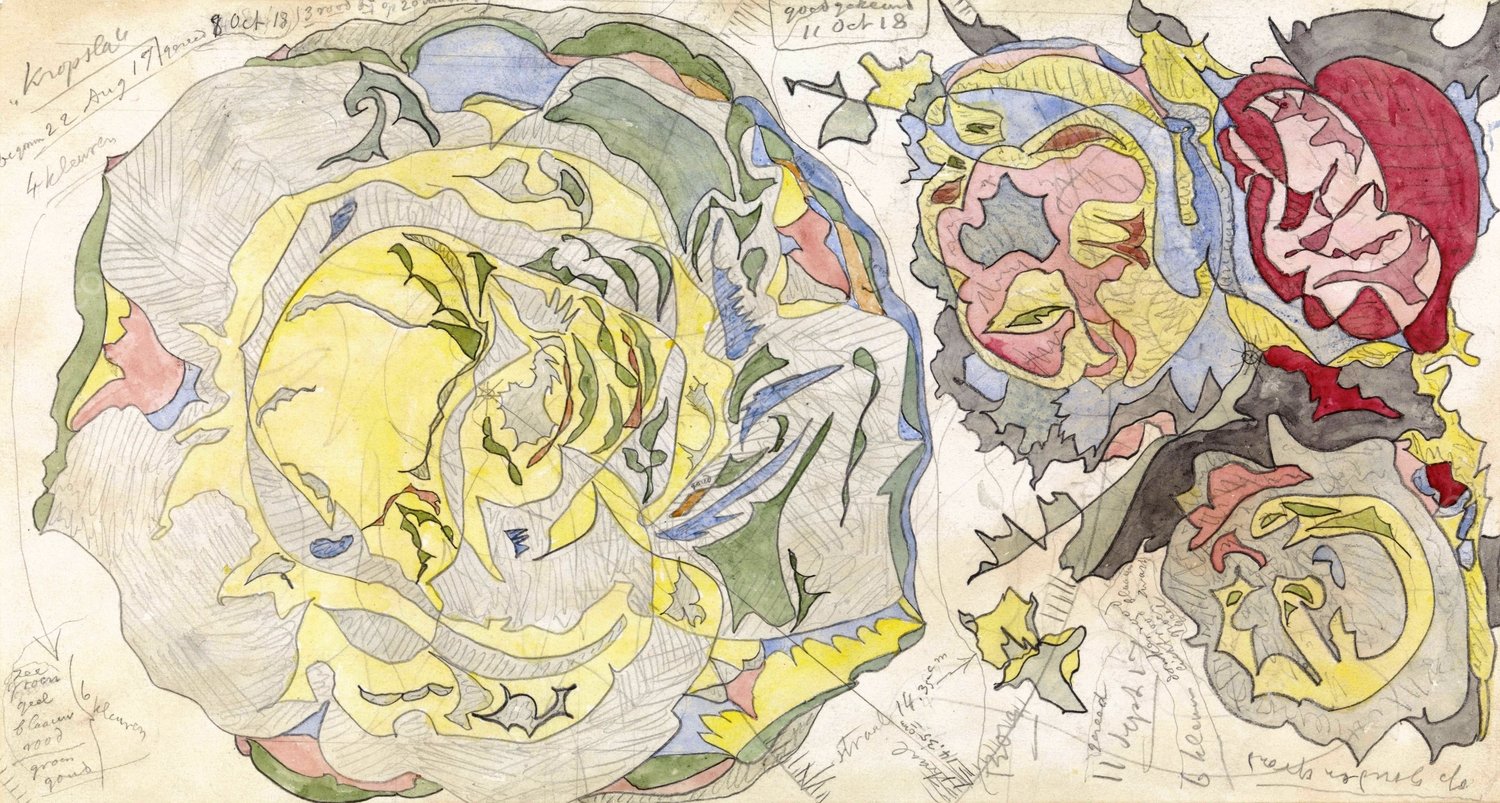 Kropsla en bloemmotieven  by Theo Colenbrander - Hand-Painted Oil Painting Reproduction