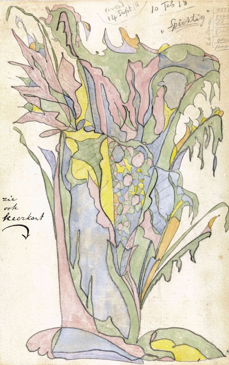 Ontwerp voor aardewerkdecoratie  by Theo Colenbrander - Hand-Painted Oil Painting Reproduction