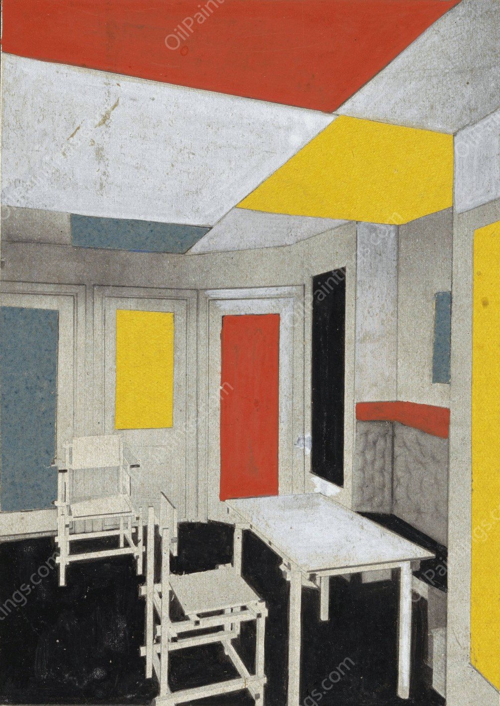 Colour Solution  by Theo Van Doesburg - Hand-Painted Oil Painting Reproduction