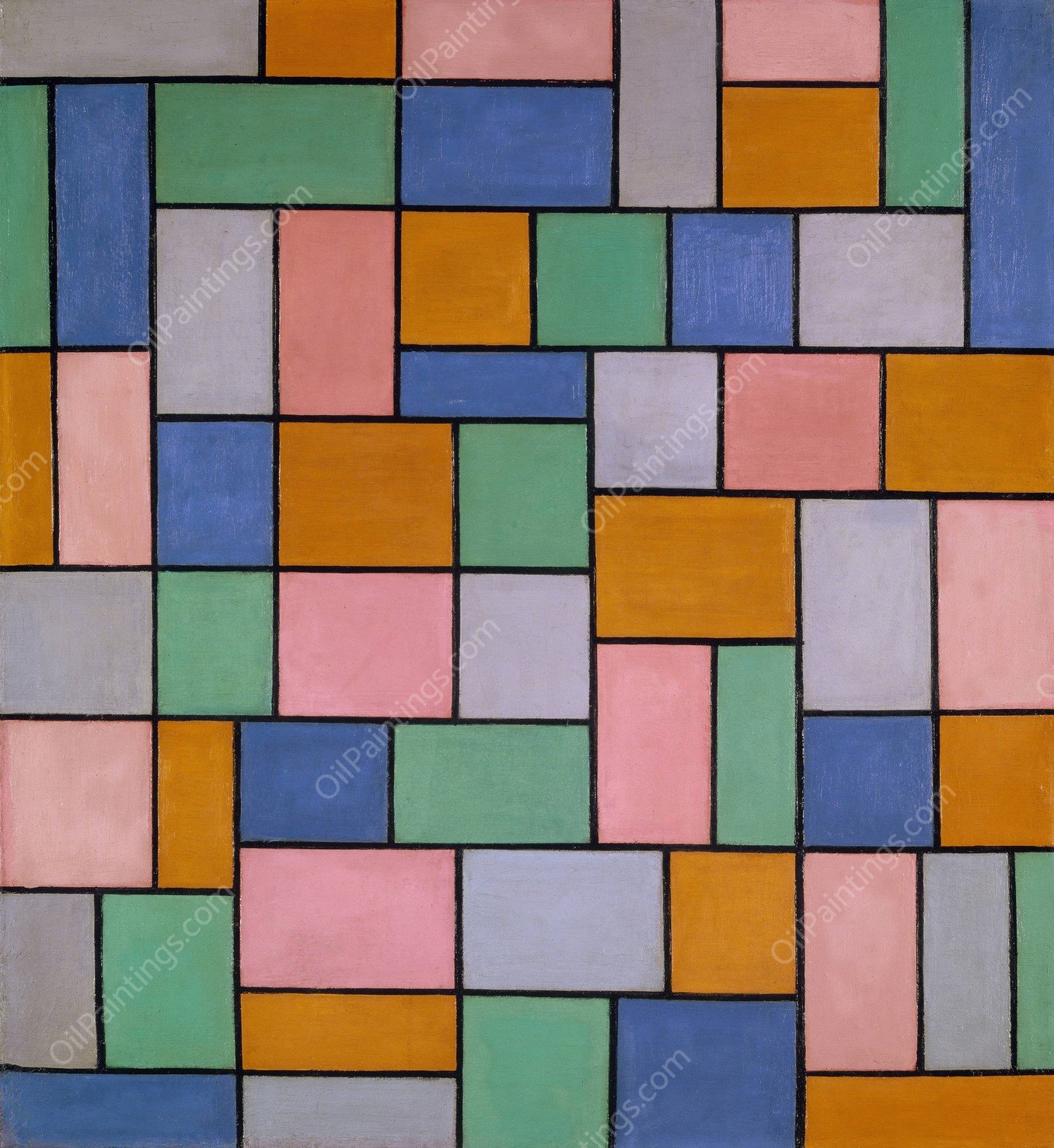 Composition in Dissonances  by Theo Van Doesburg - Hand-Painted Oil Painting Reproduction