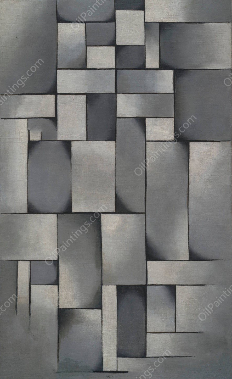 Composition in Gray  by Theo Van Doesburg - Hand-Painted Oil Painting Reproduction