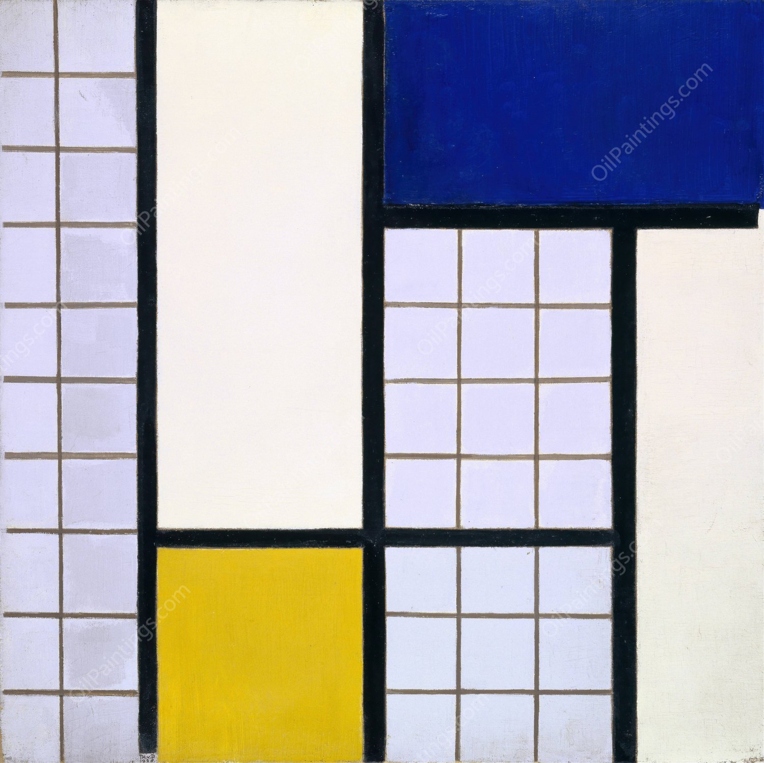 Composition in Half-Tones  by Theo Van Doesburg - Hand-Painted Oil Painting Reproduction