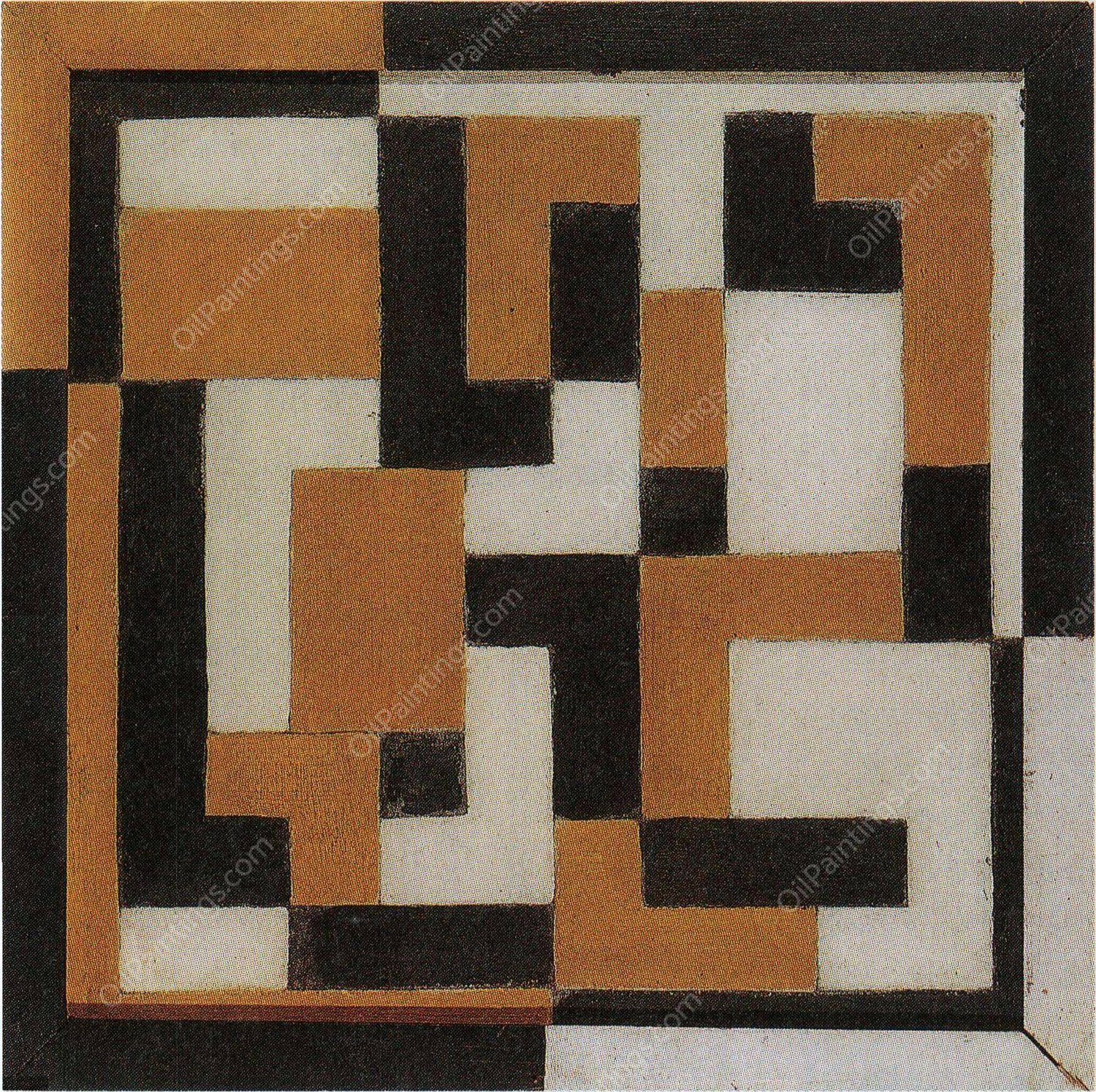 Composition  by Theo Van Doesburg - Hand-Painted Oil Painting Reproduction